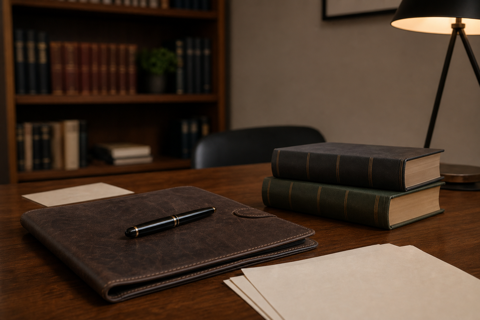 Detalle de escritorio de estudio jurídico